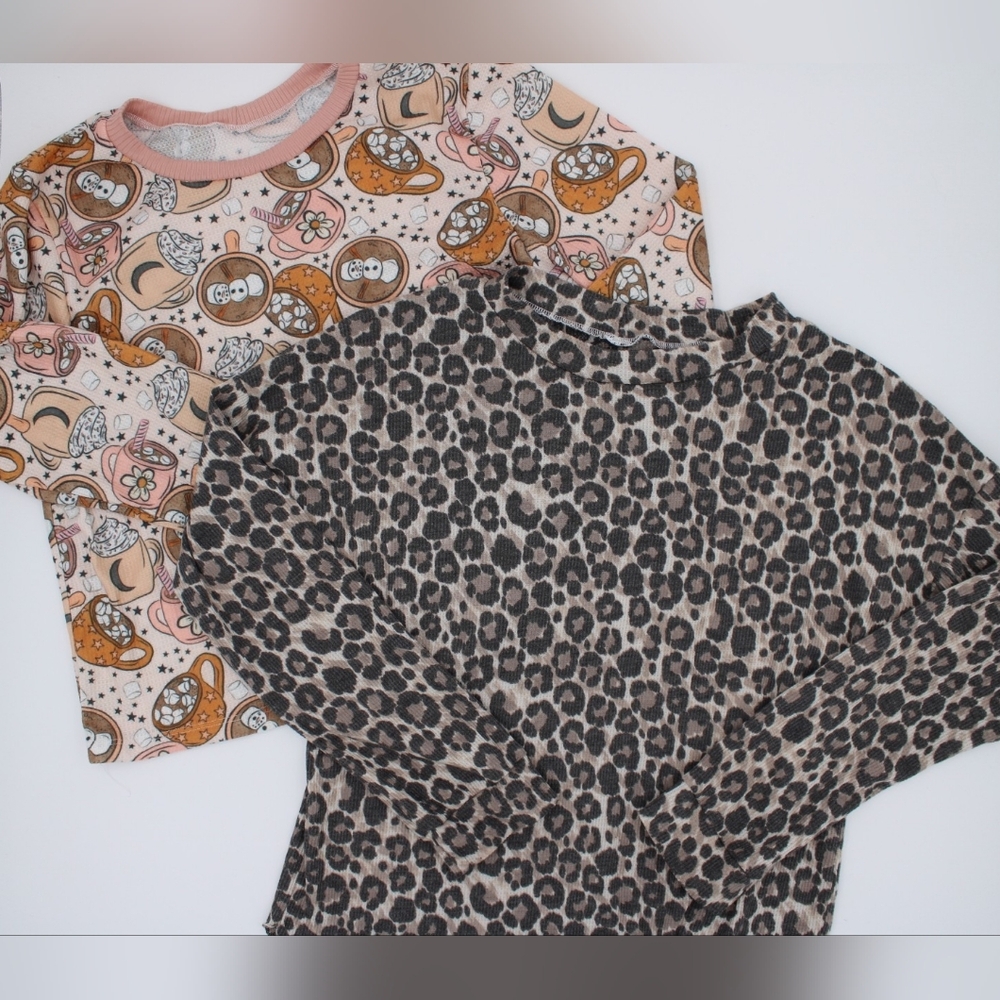 Rowdy Riley Creations Handmade Tops (2pc) – Juniors XS – Waffle Knit Prints